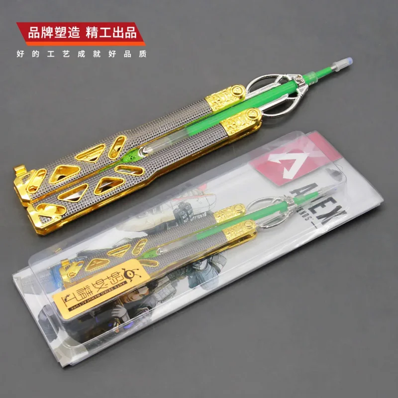 قلم جل Balisong للأسلحة ، سلاح معدني ، سكين فراشة ، لعبة مجسمة ، إكسسوارات أنيمي ، إكسسوارات كوسبلاي
