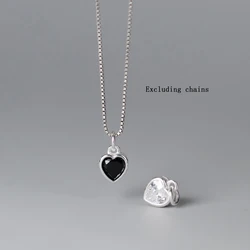 Zircon Heart  Charms 925 Silver Charms Pendant Necklace Accessries Jewelry DIY Only Pendant