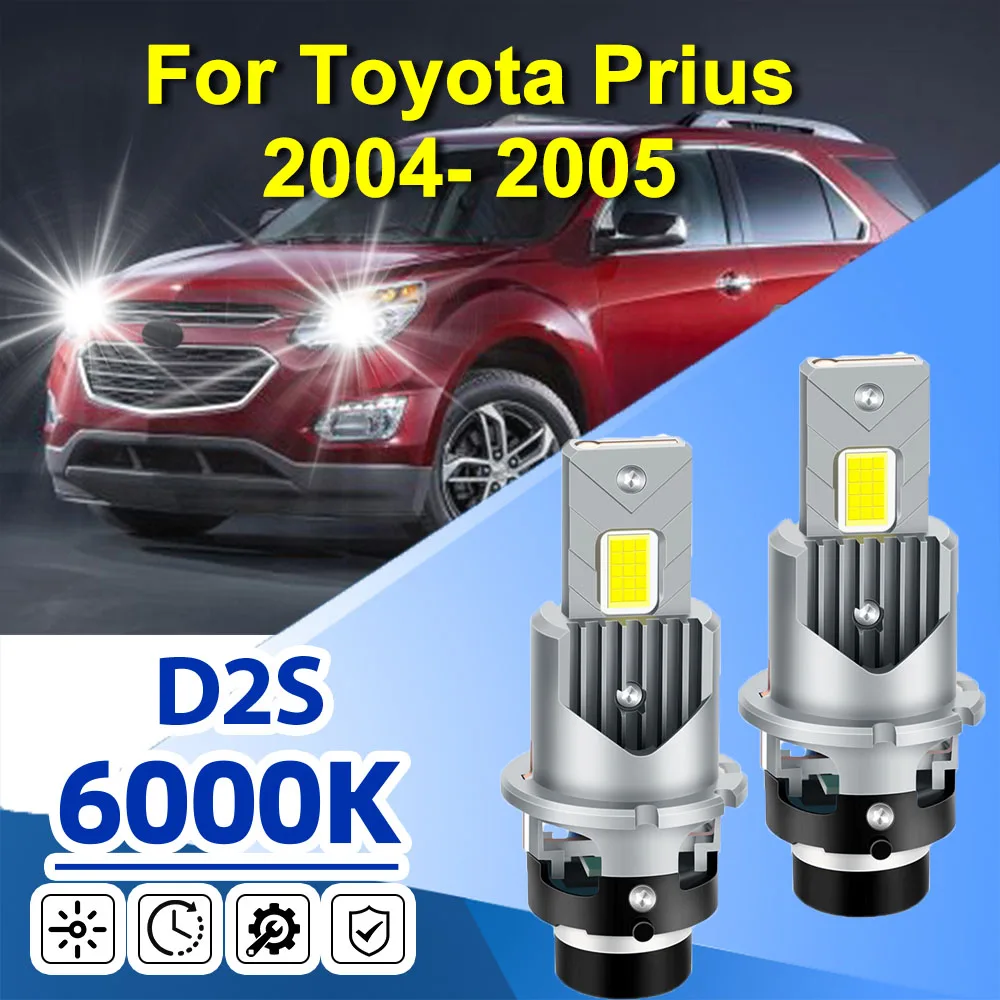 

For Toyota Prius 2004 2005 D2S D2R LED Headlight Bulb Super White 6000K HID Xenon Replacement Headlamp for Enhanced Visibility