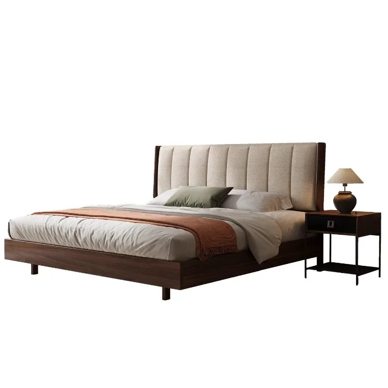 New Chinese-style solid wood Song's aesthetic double 1.8m medieval master bedroom big bed thin bed