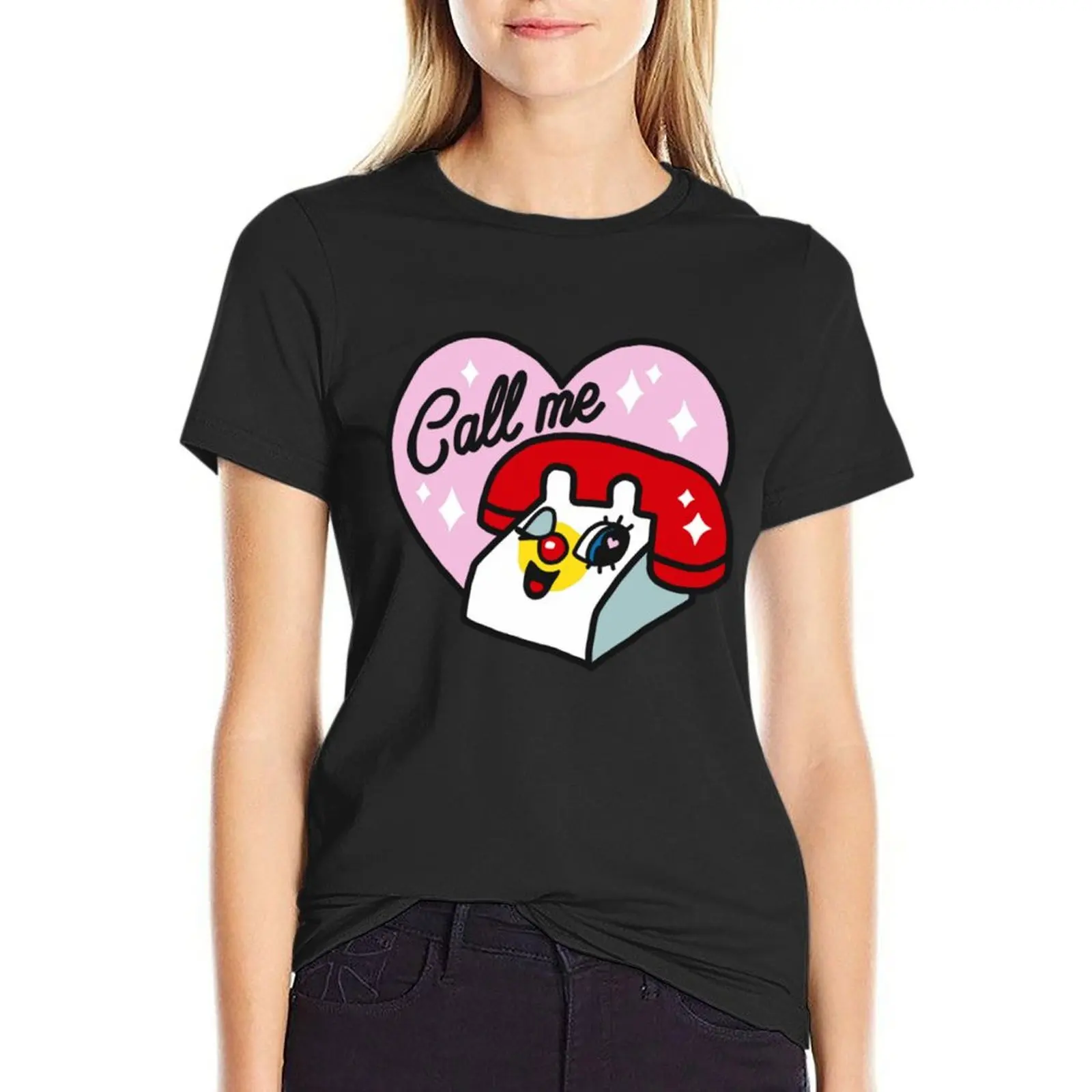 

Call me T-Shirt customs cute tops t-shirts for Women cotton