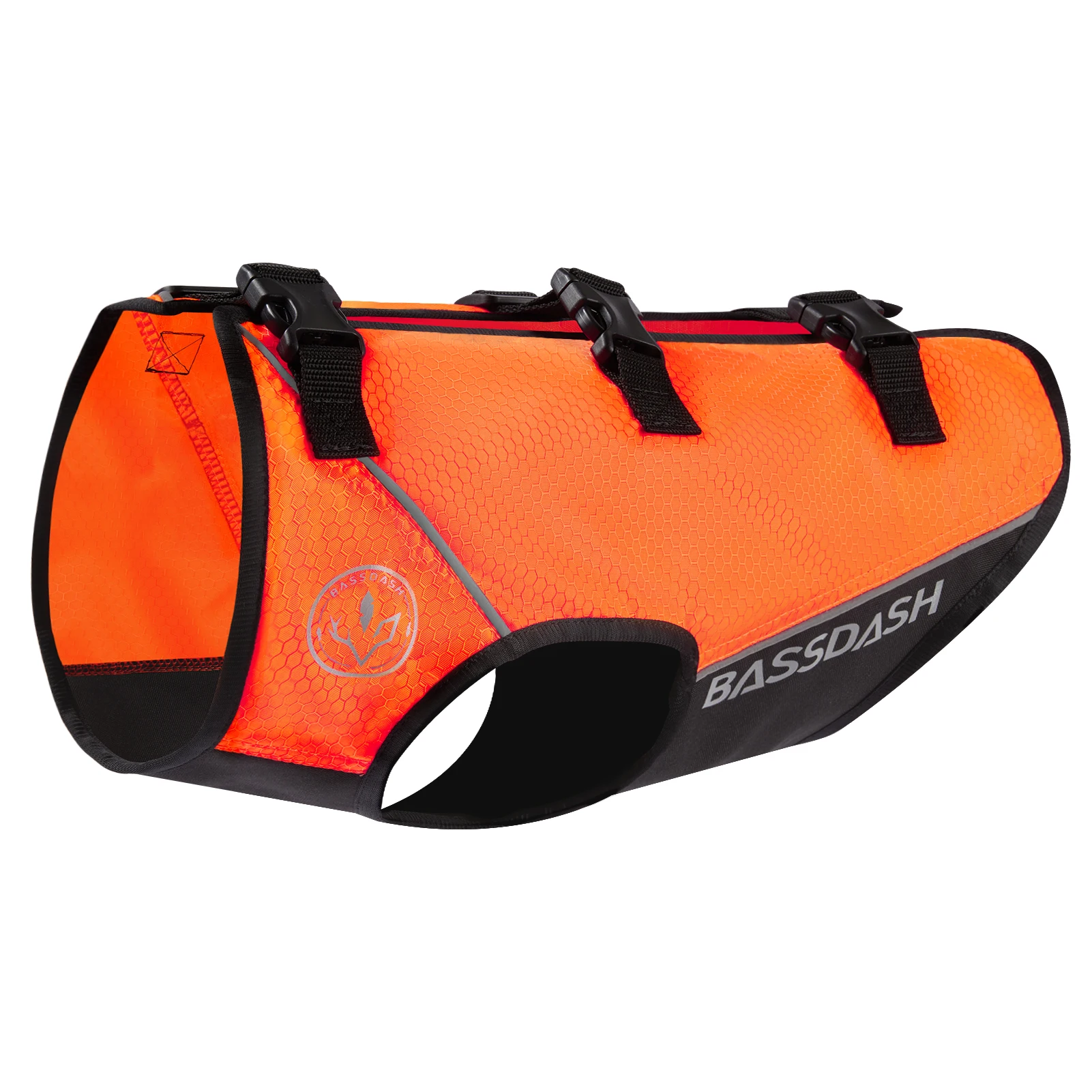 BASSDASH Dog Safety Vest Lightweight Water Resistant Chest Protection Blaze Orange Reflective High Visibility for Hunting