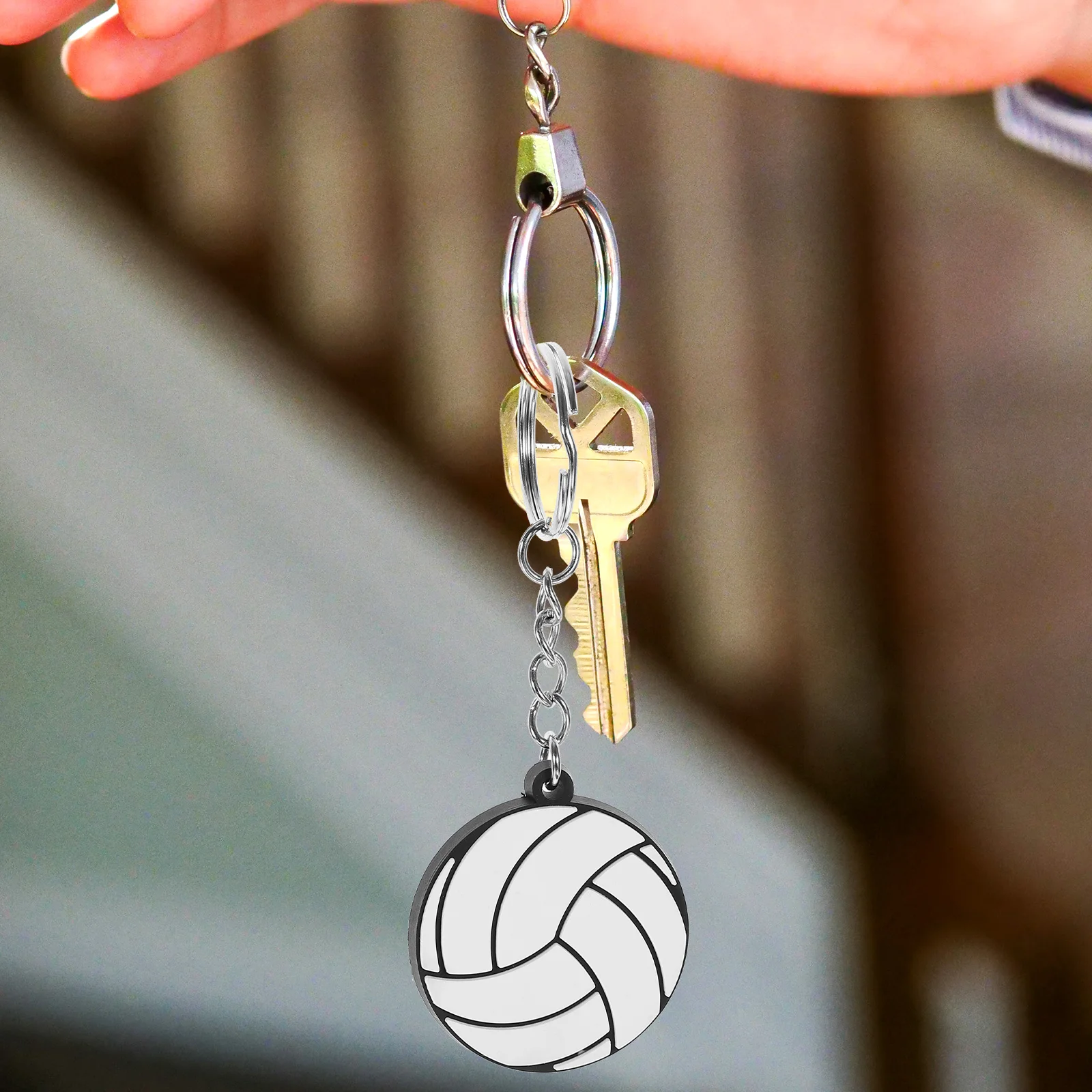 3 Pieces Pvc Volleyball Keychain Party Decoration Pendant Holders Decorations Sports Keyring