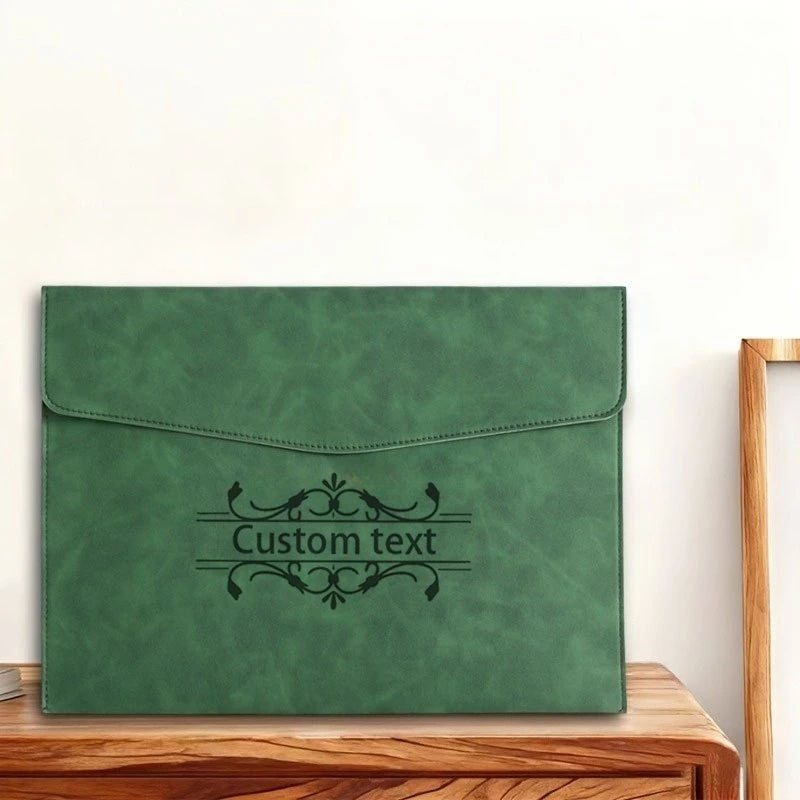 Custom File Bag Folder with Creative Pattern, Retro Elegant Business Conference Bag, Multi Compartments for A4 Contracts Storage