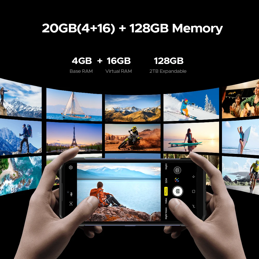 Global Version DOOGEE Blade20 Rugged Phone 6.6” HD+ 90Hz 4GB 128GB 10300mAh Battery Unisoc T7200 Octa Core Android 15 Smartphone