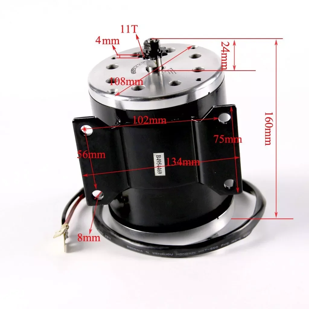 800W 36V 25H 11 Teeth Brushed Motor MY1020 w/ Controller Foot Pedal for Gokart Buggy Scooter Tricycle ATV   Quad Dirt Bike Moped