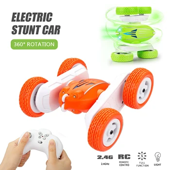 Stunt RC Car Mini 360 Degree Rotating Flip with Led Lights 2.4G Remote Control Car Climbing Electric Vehicle Toys Gifts for Children