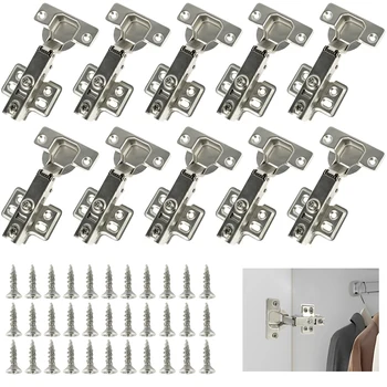 10/20Pcs Door Hinge Stainless Steel Cabinet Door Hinges Hydr...
