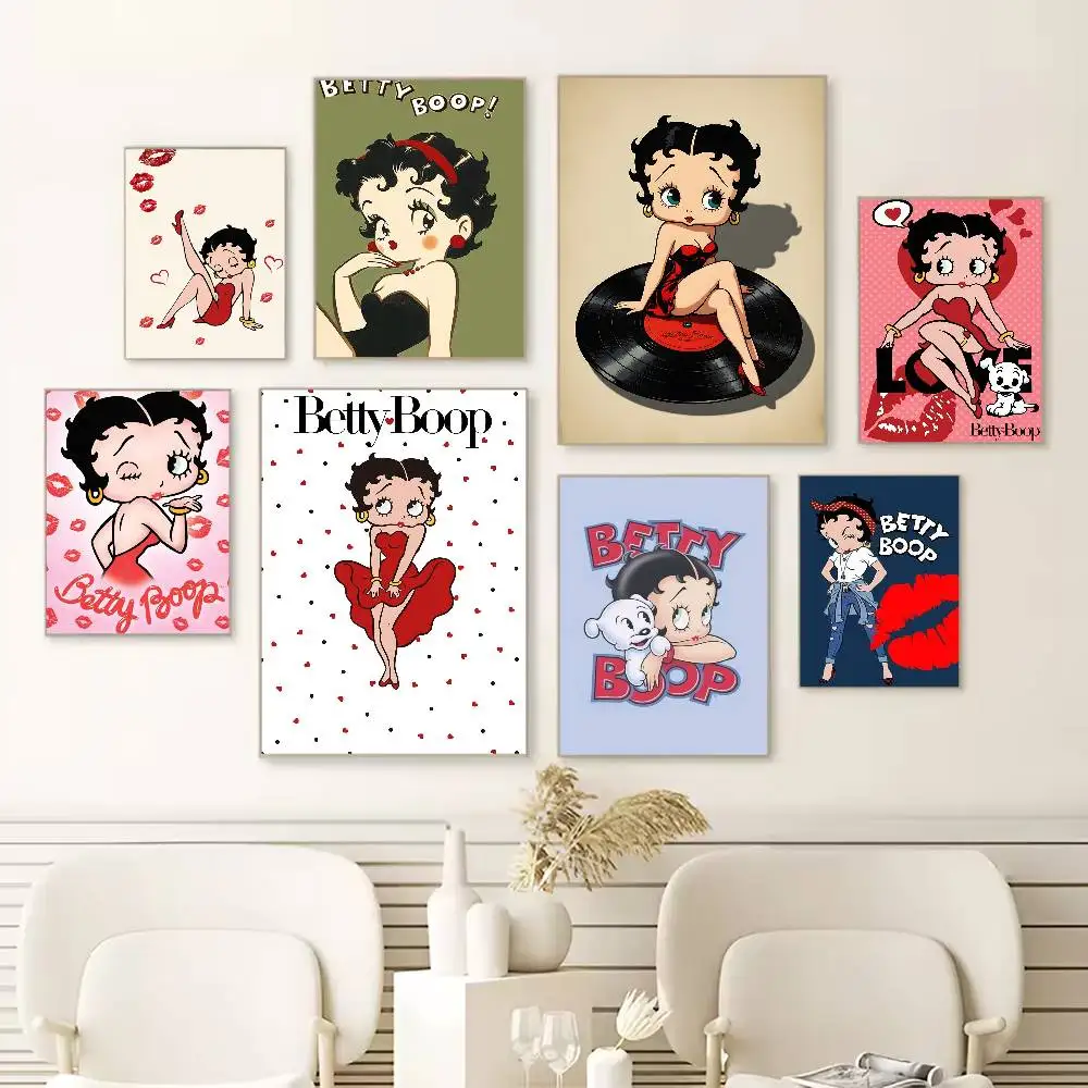 

Pretty Cartoon B-Betty B-boop Poster HD Self Adhesive Waterproof Wall Art Ideal for Home Office Dorm Gift