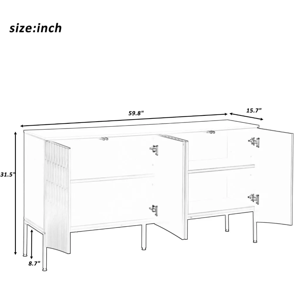 Modern Sideboard Buffet Cabinet, 60