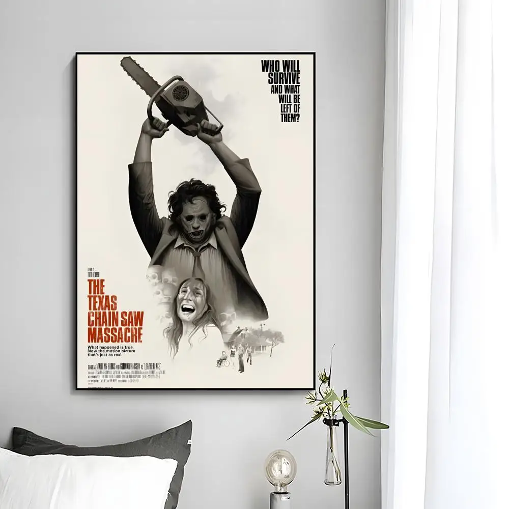 Film-Horror-Poster „The T-Texas Chainsaw M-Massacre“ HD-Kunstposter, selbstklebende Wanddekoration, wasserfest, für Zuhause, Schlafzimmer, Bar, ästhetische Dekoration – Detail 4