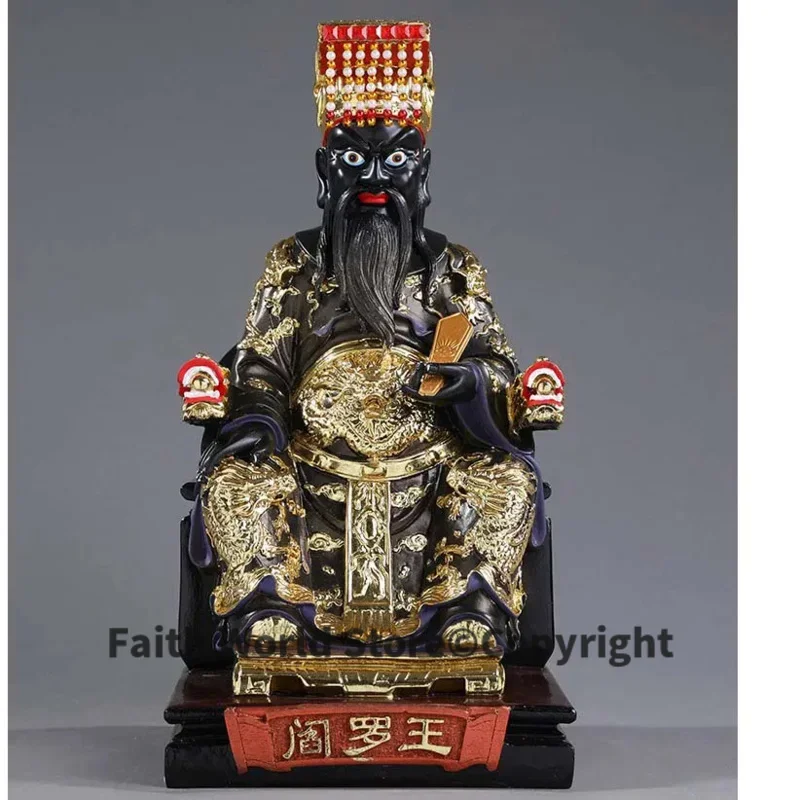 39cm large Wholesale Buddha Taoism figure Southeast Asia Exorcise evil spirits FENG SHUI king of Hell God YAN WANG YE statue