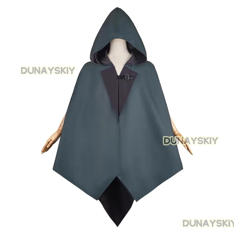 Jinx Cosplay Women Fantasy Green Hooded Cloak Game LOL Costume Female Top Cape Outfits Halloween Carnival Suit Roleplay Cloth