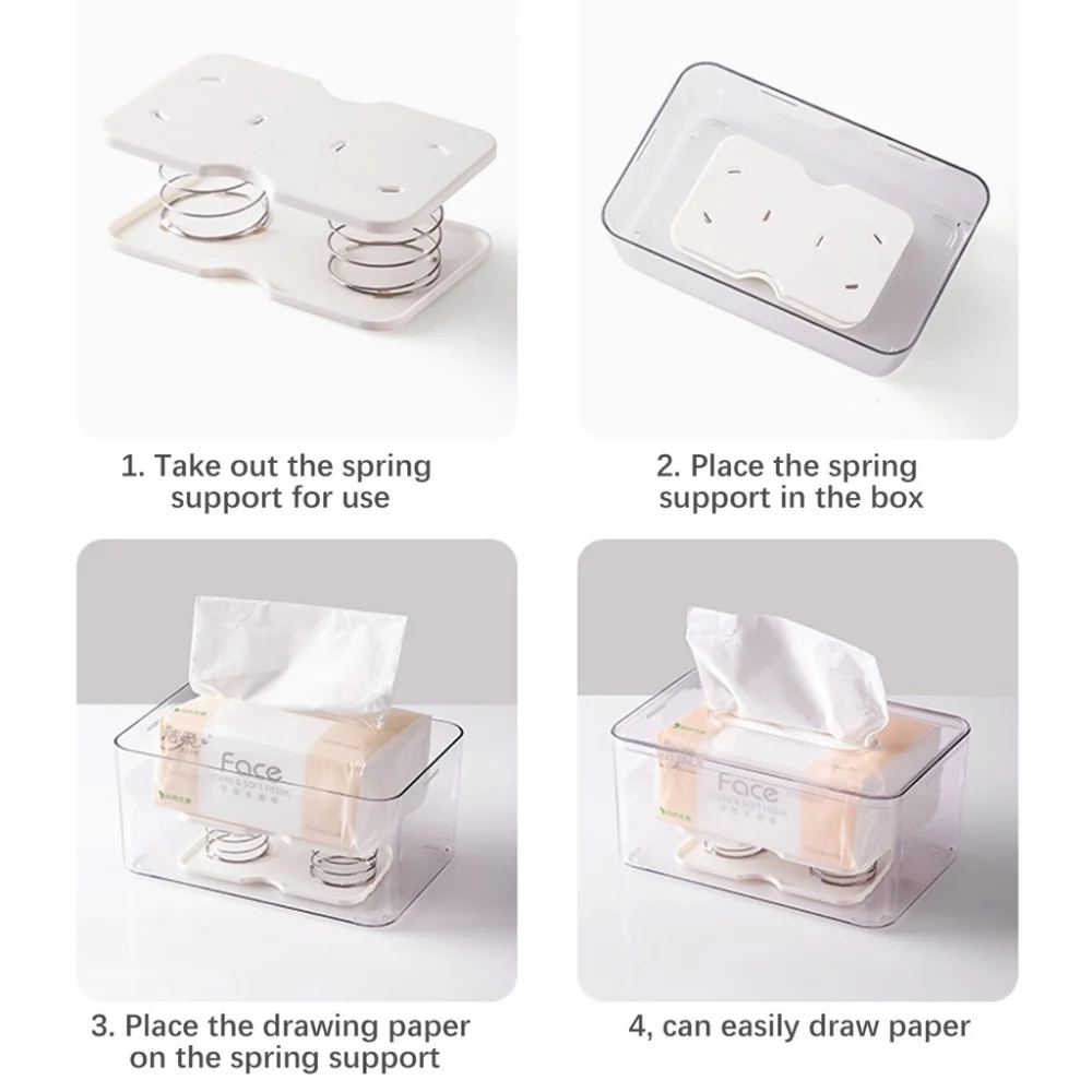 Automatic Spring Issue Box Presents Box Spring Tray Automatic Paper Towel Inner Holder for Safety Driving Kitchen Tissue Boxes