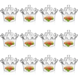 12pcs/lot Transparent Plastic Candy Boxes Crown Shape Church Shape Large Capacity Party Supplies Festival Supplies