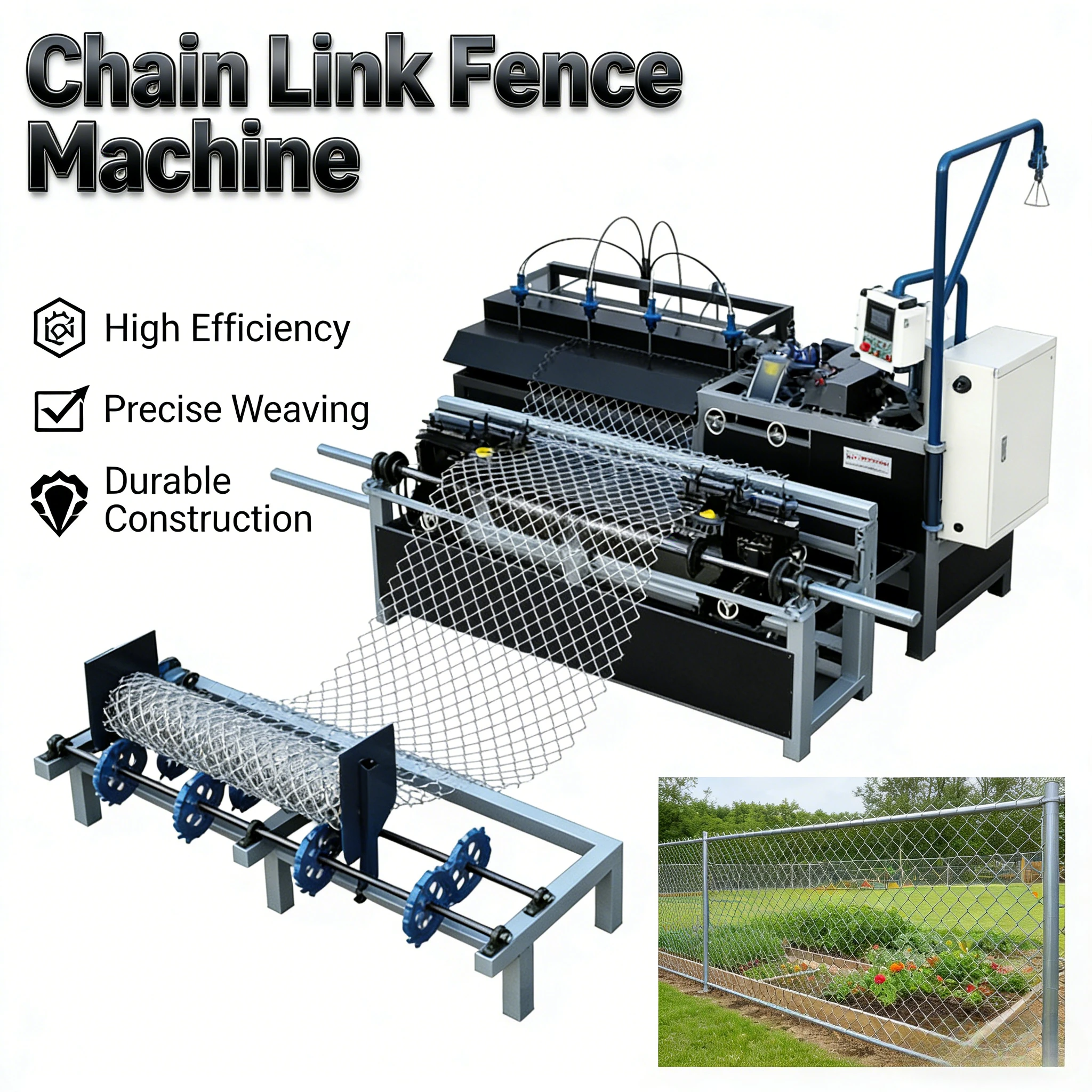 Customized Chain Link Fence Net Making Machine Factory Best Price Made In China Full Automatic Hot Sale Fence Wire Mesh 12 Provi