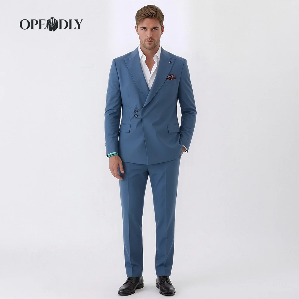 

OPEODLY Men's Slim Fit 3 Piece Tuxedo Suit - One Button Blazer Jacket Vest Pants Set for Formal Wedding And Business Occasions