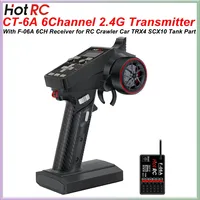 HotRC CT-6A 6CH Remote Controller 2.4G Transmitter F-06A Receiver 4-9V Radio System for RC Car Boat Tank Crawler TRX4 SCX10 Part