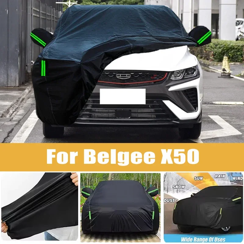 

For Belgee X50 Full Car Cover Four Seasons Universal Outdoor Sun Anti UV Rain Snow Dust Protection Oxford Cloth Car Accessories