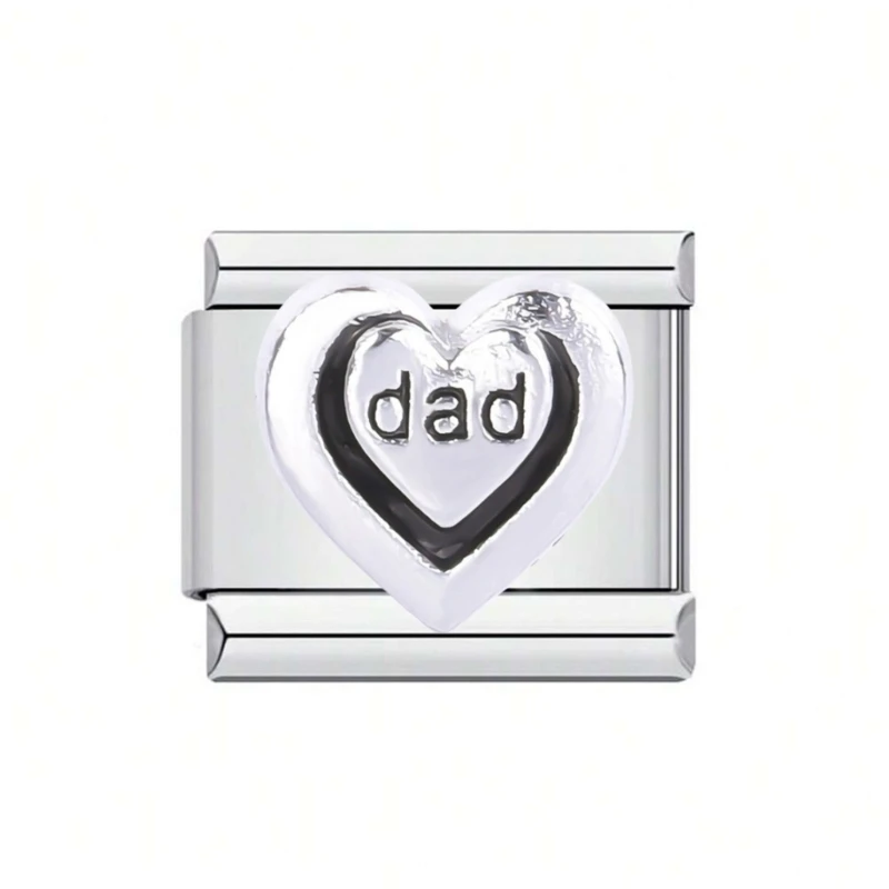 C1FC Stainless Steel Heart Letter Charms For DIY Bracelets Offering Creative Possibilities Unique Gift for Women