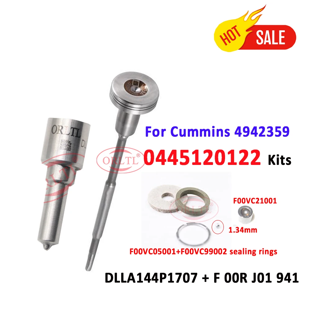 

ORLTL 0445120122 Common Rail Injector 0 433 172 045 Repair Kit Nozzle DLLA144P1707 Valve F00RJ01941 for Dongfeng Cummins 4942359