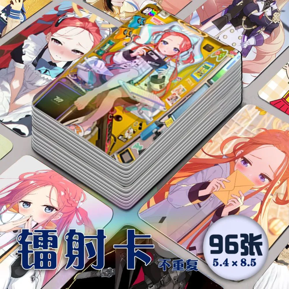 

96 PCS Blue Archive Anime Laser Hanaoka Yuzu Cosplay Rounded Corners LOMO Card Christmas Gifts Girls