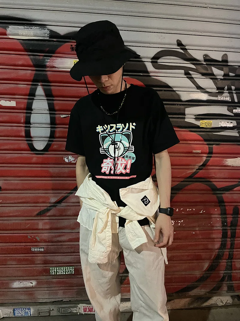 

Футболка Weeknd Kiss Land к 5-летнему юбилею, в американском ретро-стиле, свободного кроя, с коротким рукавом, круглым вырезом, впитывающая пот, из чистого хлопка