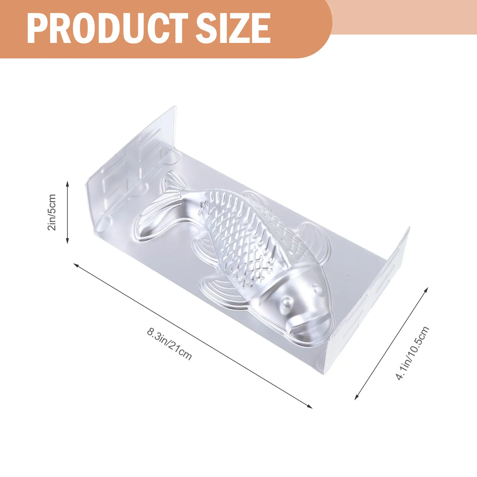 1Pcs Aluminum Carp-Shaped Rice Cake Mold Food-Grade Baking Tool for Desserts Puddings Jellies Biscuits 3D Pattern Exquisite Fish
