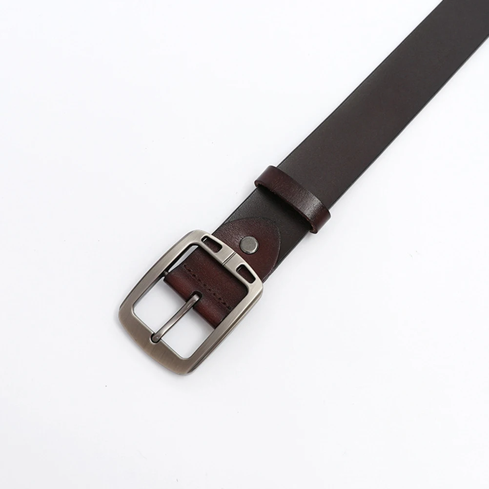 

Durable Mens Pin Buckle Adjustable Length Simple Design Vintage For Men Jeans Belt Cowhide Belt