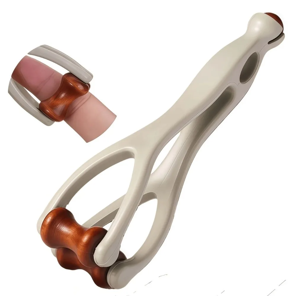 Dual-sided Roller Finger Massager Bone-Shaped Joint Relief Hand Massager Meridian Relief Hardwood Acupressure Tool Hand