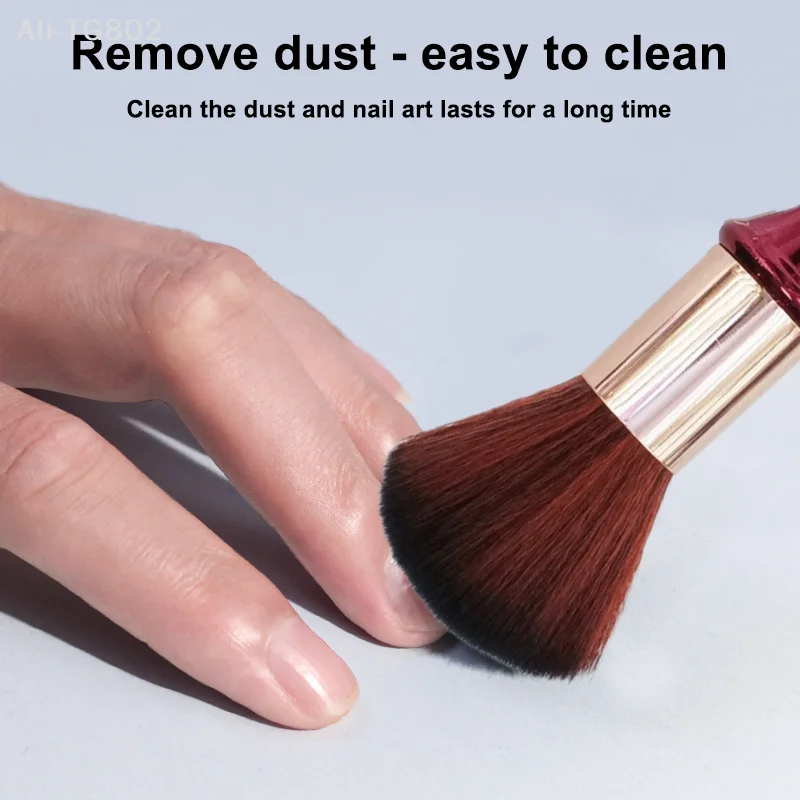 Profesjonalna szczoteczka do paznokci z miękkim włosiem do manicure, pedicure, paznokci akrylowych i żelowych, czyszczenia skórek i usuwania pyłu.
