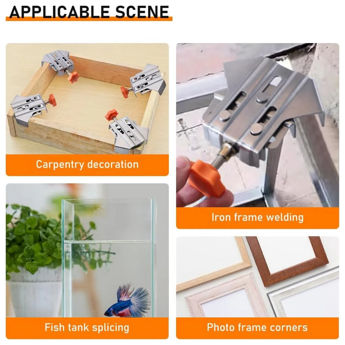 다목적 스테인리스 스틸 90 도 코너 클램프, T자형 직각 클램핑, 2 개