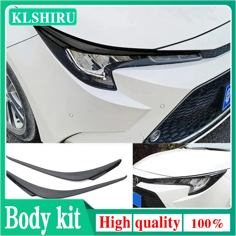Embellecer para Toyota Corolla 2020 2021 2022 ABS negro faro delantero cubierta de párpado decoración 2 uds accesorios exteriores de coche