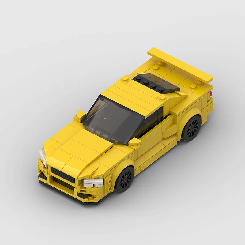 Kinderspeelgoed R34 GTR sportwagenmodel MOC bouwsteen compatibel met Lego kleine deeltjes puzzel buitenlandse handel grensoverschrijdend