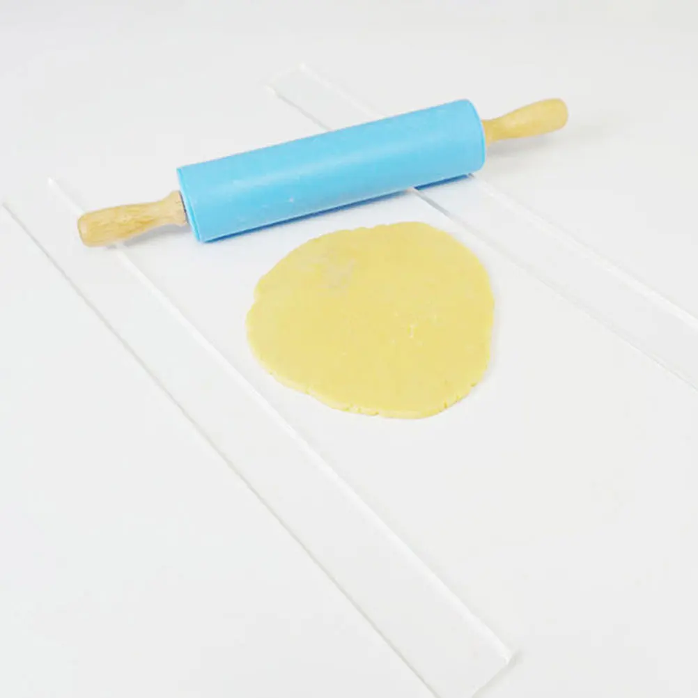 

2 Pcs Acrylic Dough Ruler Roller Leveling Tools 2 5x40mm Measuring Strips Baking Accessories Kitchen Pastry Pizza Cookie