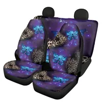 Leopard Butterflies Car Seat Cover Set for Women Universal Fit SUV Truck Sedan Elastic Front Back Seat Cover Auto