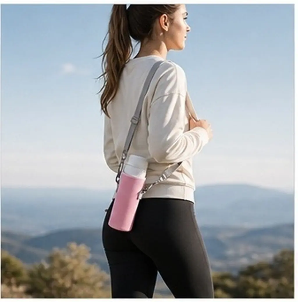 4pcs Insulated Water Bottle Sleeve Carrier – Reusable Retro Cloth Bag with Hand Strap for Camping, Hiking, Gym