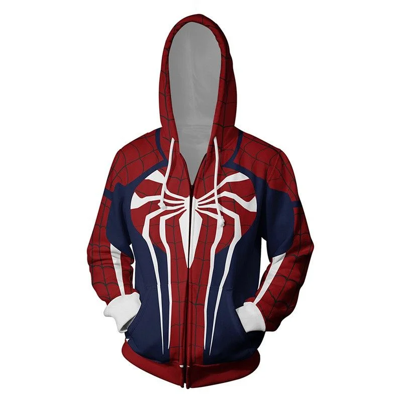 2024 Spring and Autumn Men's 3D Printing New Spiderman Zipper Hoodies Superhero Fashion Children's Street Leisure Sports Coat