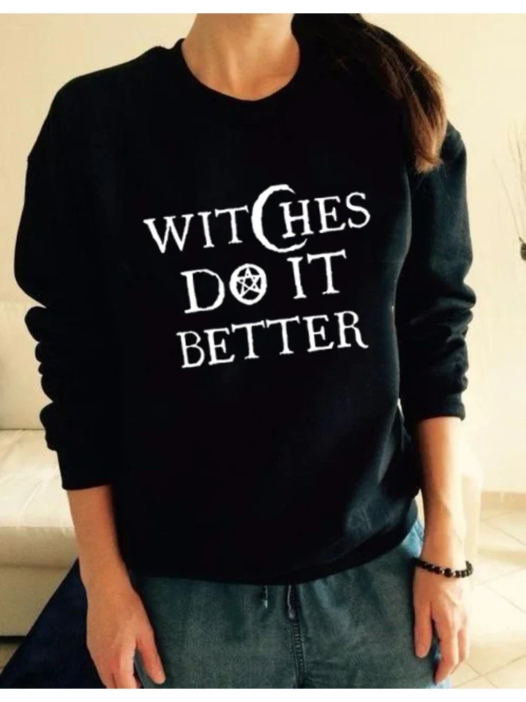 

Женские пуловеры в стиле хип-хоп Witches Do It Better, модная осенняя женская толстовка с капюшоном Tumblr Grung