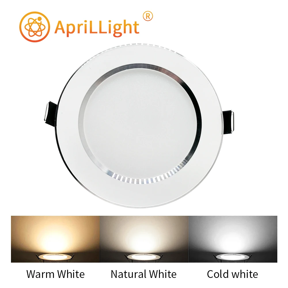 10PCS LED Down Light 110v 220v Embedded Ceiling Light 5W9W12W15W Three Color Adjustable light/cold white/warm white Spot light.