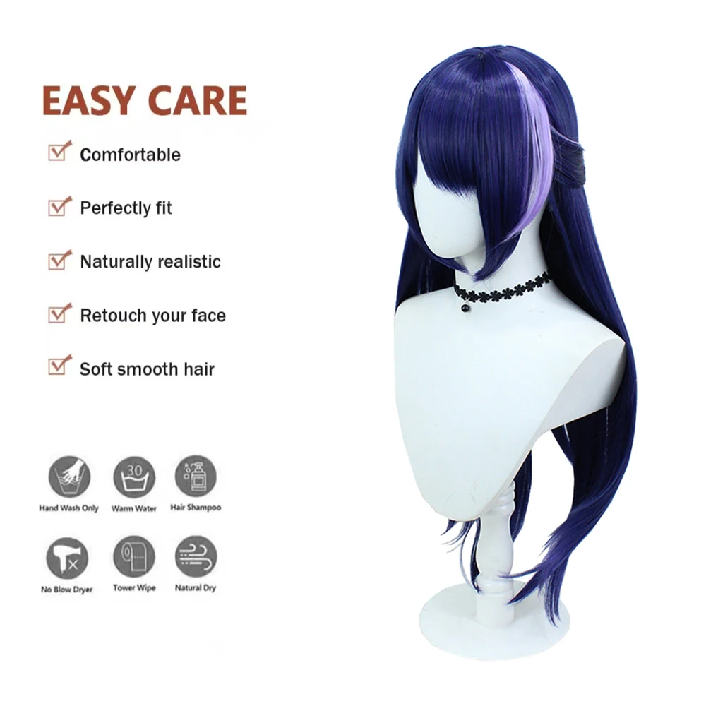 Game Anime Berkualitas Tinggi Honkai: Star Rail ‌   Acheron ‌ ‌   Rambut Sintetis Cosplay Wig Harian Karnaval Halloween 32 Inci Tahan Panas