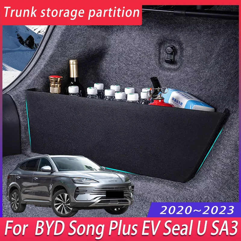 For BYD Song Plus EV Seal U SA3 2020~2023 2021 Car Trunk Storage Partition Multi-function Storage Box Auto Interior Accessories