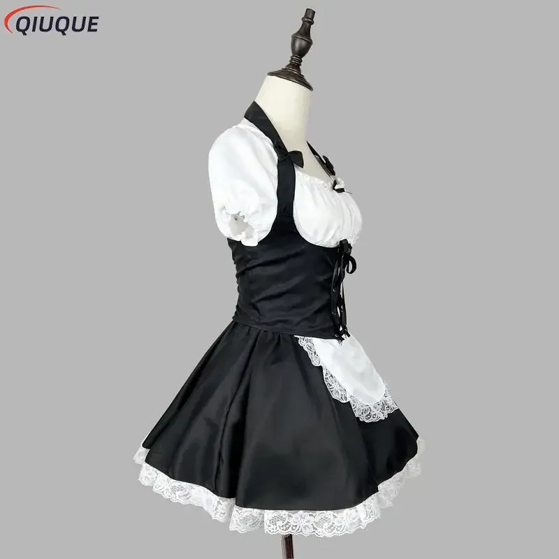 Women maid outfit Lolita Dress cute kawaii maid costume black white tunic dress uniform cosplay costume S-5XL