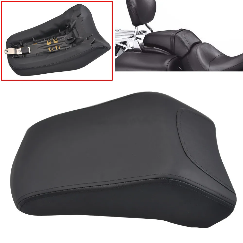 

Black Motorcycle Accessory Rear Passenger Seat Pad For Harley Softail Fat Boy FXSTC FLSTF 07-17 FLSTFB 2010-2016 New