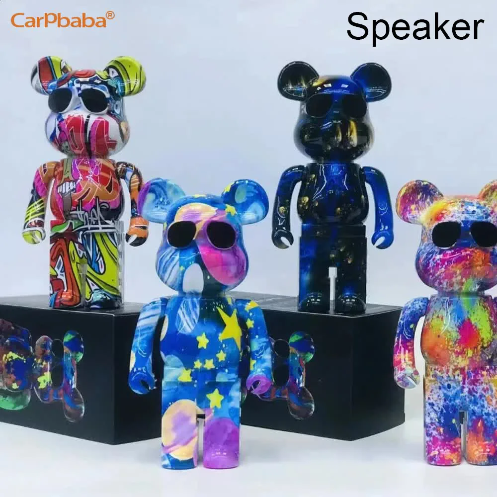 Carpbaba VBEAR Graffiti الدب العنيف بلوتوث الصوت ديكور المنزل بطاقة الصوت الصغيرة الاتجاه تيدي بير هدية عيد ميلاد المتكلم
