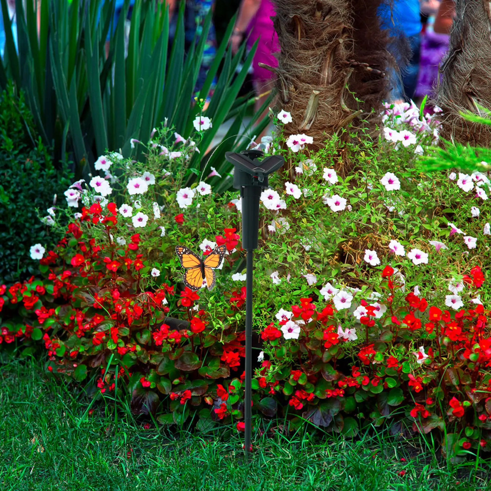 3Pcs Solar Rotating Garden Stakes Smooth Surface Easy Install Fine Craftsmanship for Flower Beds Patios Lawns