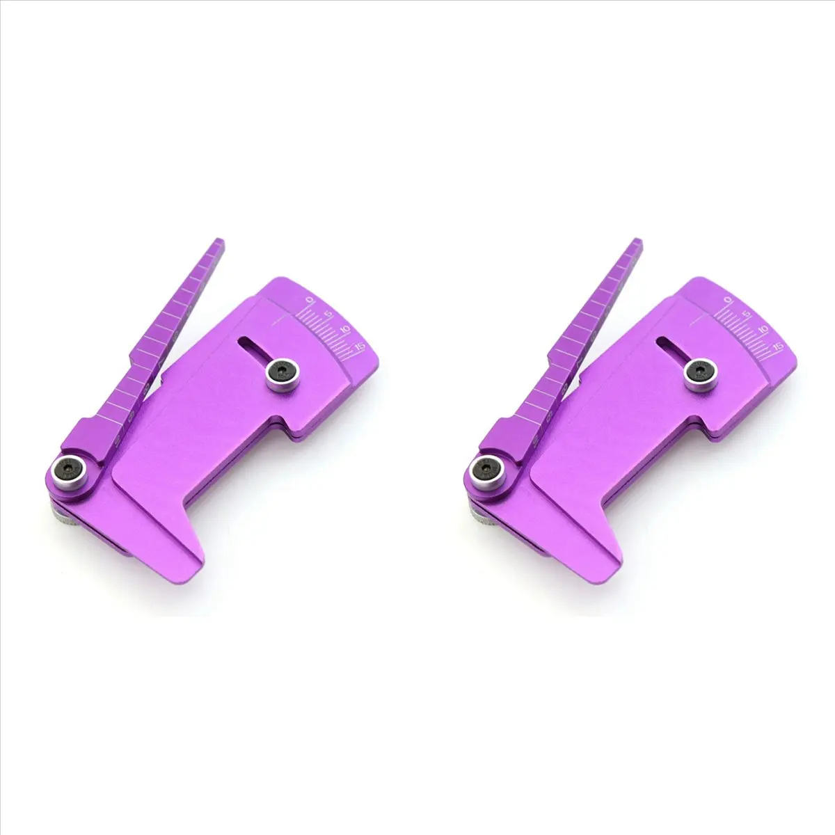 FBIL-2 Pcs Metal Camber Gauge&Ride Height Gauge Tool/Ruler For Adjusting Height And Wheel Rim Camber RC Model Car HSP,Purple