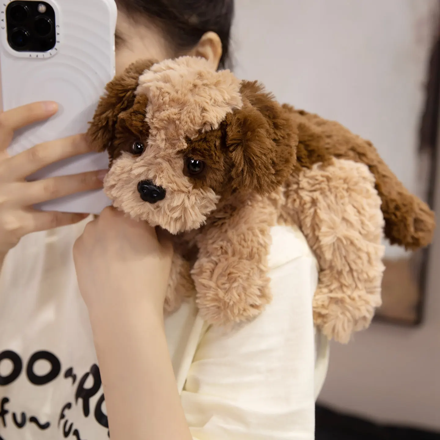 32-48cm lindo perro rizado de la vida Real Bichon perro de peluche de juguete Kawaii juguetes de peluche de dibujos animados niña cumpleaños novia regalo de Navidad