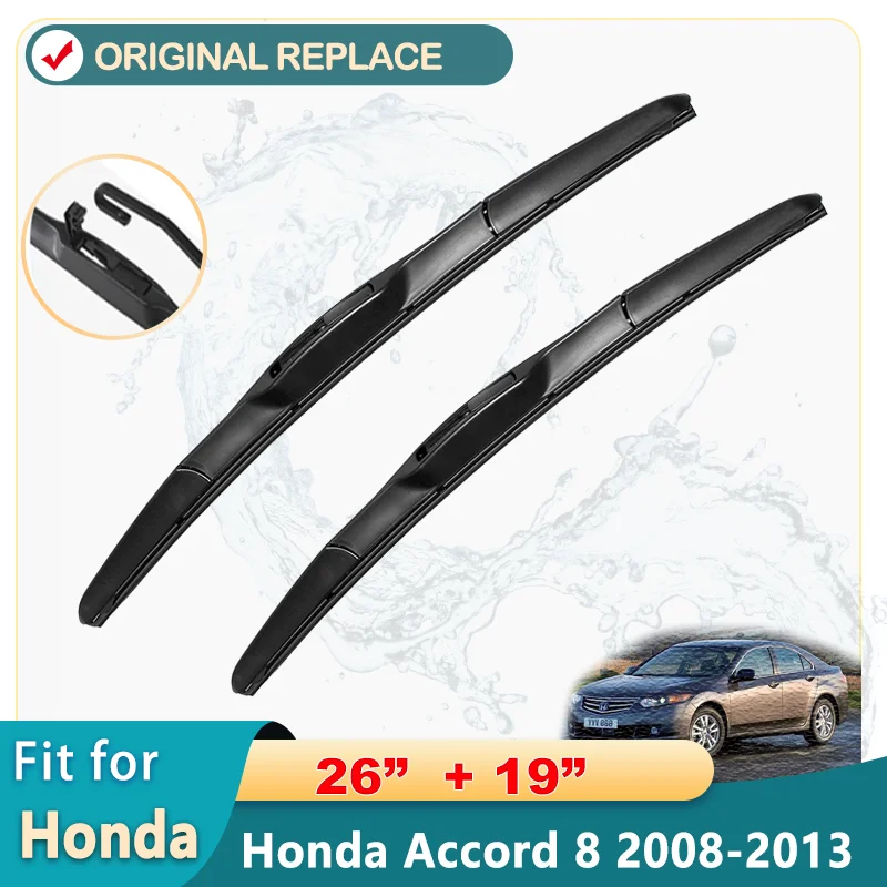 

Car Wiper Blades for Honda Accord 8 2008 2009 2010 2011 2012 Front Wiper Blades Brushes Cutter Accessories U J Hook