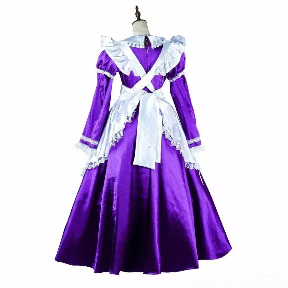 Sissy Girl  purple lockable dress French maid cosplay Costumes Tailor-made